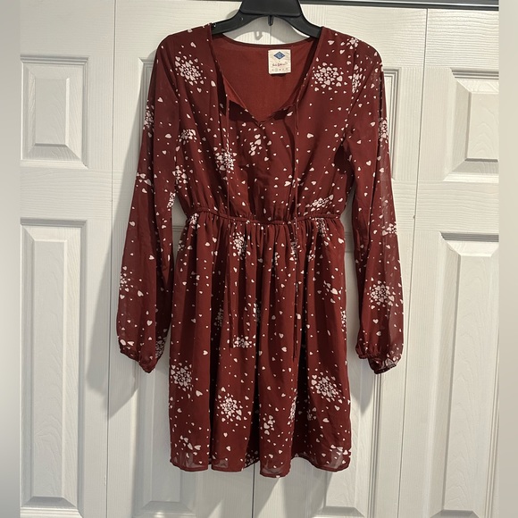 Maroon/White hearts Wild Blue x Sadie Robertson Dress - Picture 1 of 2
